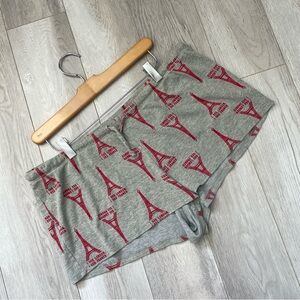 London France Shorts cotton lounge sleep womens Gray (xlarge) fred is red